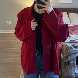 Briggs red suede zip up jacket